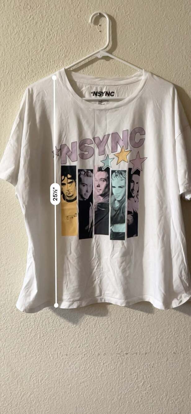 Official Merchandise NSYNC Band Members Graphic White T-Shirt XXL - Picture 4 of 6